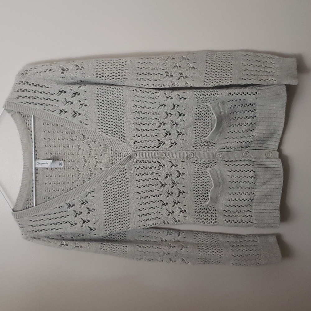 Aeropostale button pocket front crochet knit Cardigan